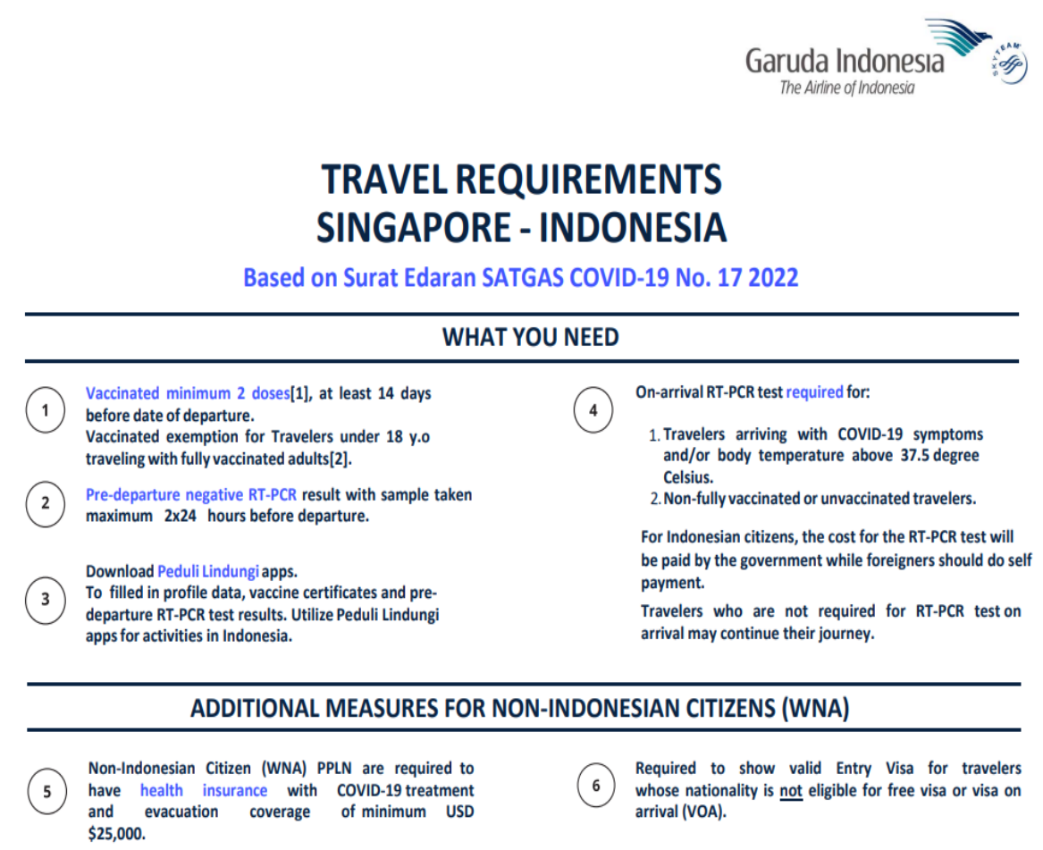 travel requirements to go to singapore
